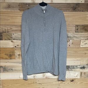 Calvin Klein size large Gray Mock-neck Quarter  Zip Super Soft Stretchy Sweater